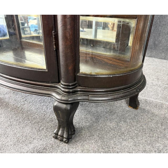 Early 1900s Curio Cabinet With Paw Feet For Sale - Image 9 of 14