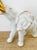 Ceramic Vintage 1980s Huge White & Gold Ceramic Statue With Trunk Up / Blanc De Chine For Sale - Image 7 of 10