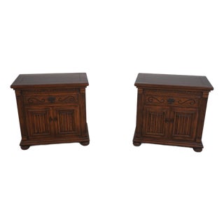Pair Ethan Allen Royal Charter Oak Collection Nightstands For Sale