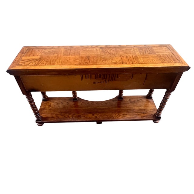 Late 20th Century Oak Barley Twist 3 Drawer Console / Sofa Table For Sale - Image 10 of 18