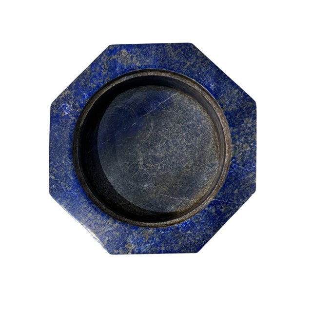 Mid 20th Century Lapis Lazuli Keepsake Box With Cabochon Stone For Sale - Image 9 of 12