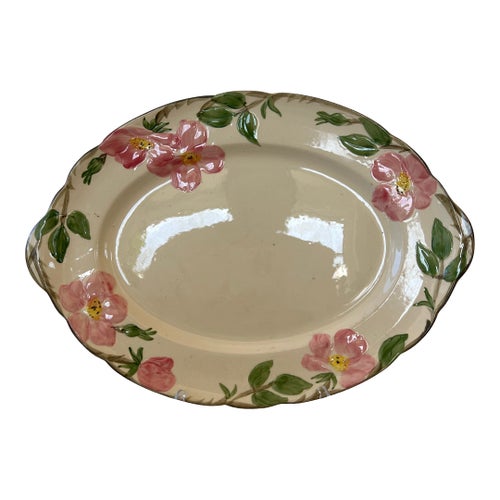 Franciscan Earthenware Desert Rose Pink Green Floral Platter