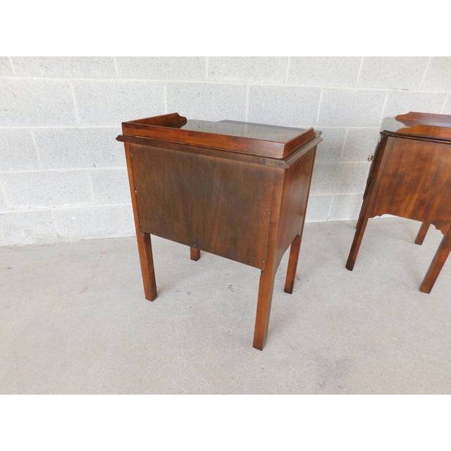 Drexel Furniture Vintage Cherry Georgian Style Nightstands - A Pair For Sale - Image 15 of 16
