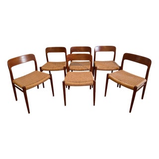 Vintage Teak Dining Chairs by Niels Otto Møller for J.L. Møller, 1950s, Set of 6 For Sale