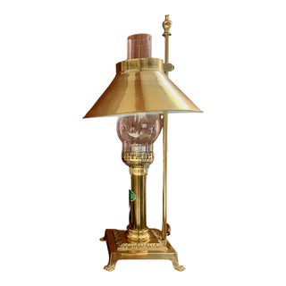 1980s Footed Brass Orient Express Train Reading Lamp For Sale