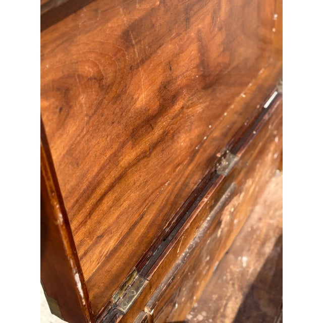 Late 19th Century Large Camphor Wood Campaign Trunk, 1880s For Sale - Image 5 of 13