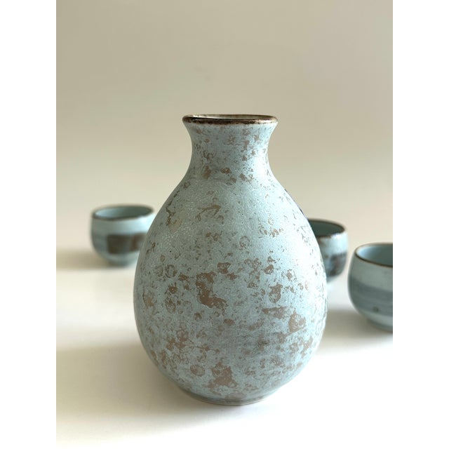 Japanese Ceramic Sake Set For Sale - Image 9 of 11