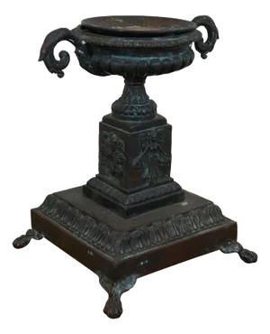 Late 20th Century Maitland-Smith Bronze Neoclassical Footed Trophy Urn Candle Holder Pillar