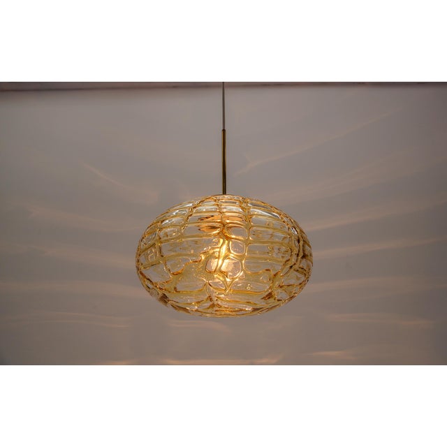 Yellow Oval Murano Glass Ball Pendant Lamp by Doria Leuchten, Germany, 1960s For Sale - Image 6 of 11