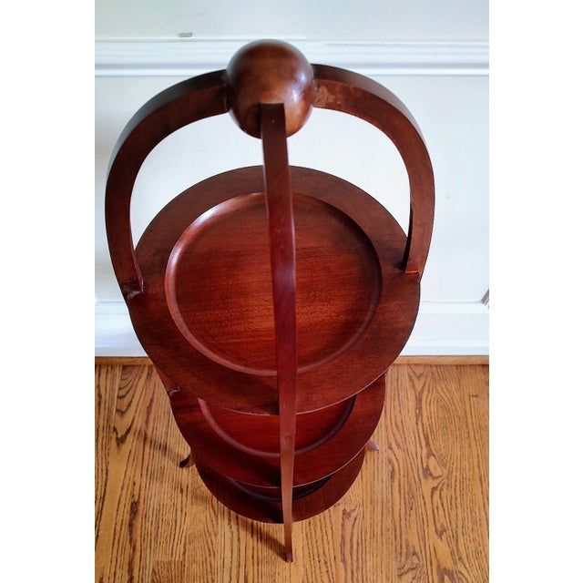 1970s Three Tier Bartley Cherry Muffin Stand For Sale - Image 4 of 8
