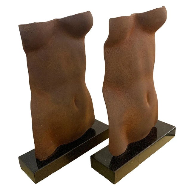 Early 21st Century 2003 "Torso (Ferro)" Figurative Dark Bronze Color Cast Iron on Granite Sculpture by Gerald Siciliano For Sale - Image 5 of 8