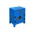 1990s Chinese Bright Blue Vinyl Moon Face Flower Birds End Table Nightstand For Sale - Image 5 of 11