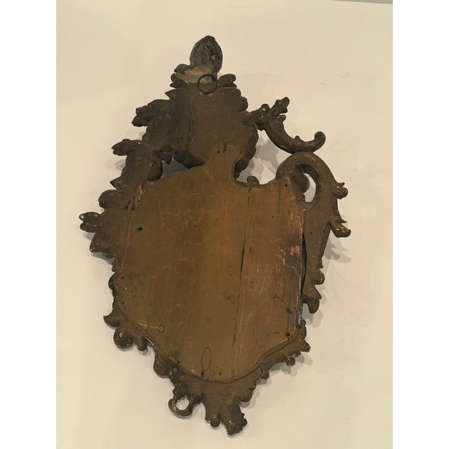 19th Century Carved Venetian Baroque Gilded Mirror With Mercury Glass For Sale - Image 10 of 13