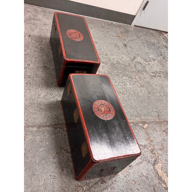 Korean Vintage Wedding Box/Dowry Chest, Pair For Sale - Image 12 of 12