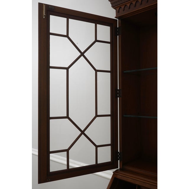 1990s Ej Victor Inlaid Mahogany Secretary Desk Bookcase For Sale - Image 5 of 18