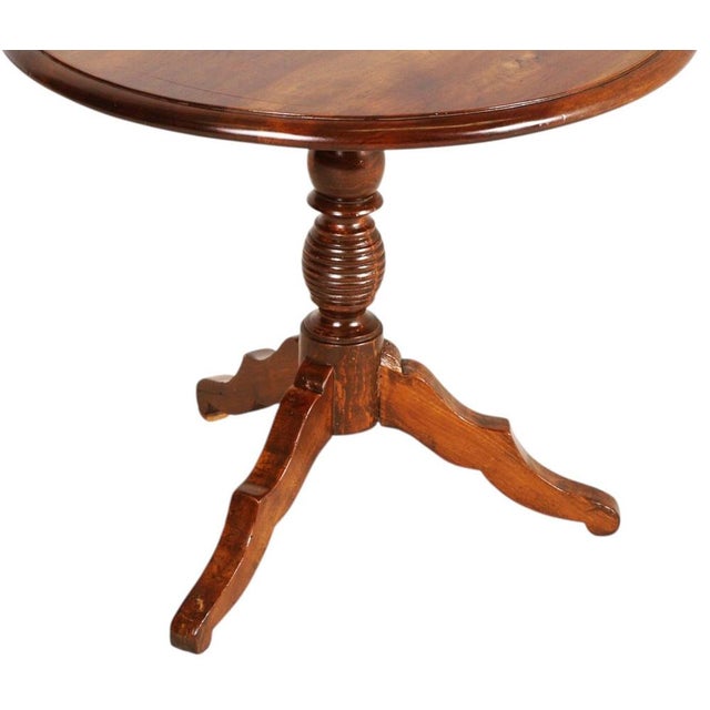 Italian Walnut Tripod Table, 1920s For Sale - Image 4 of 6