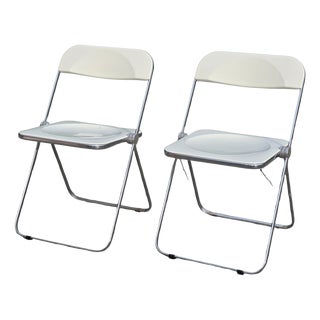 Plia Folding Chairs by Giancarlo Piretti for Anonima Castelli, Italy, 1970s, Set of 2 For Sale