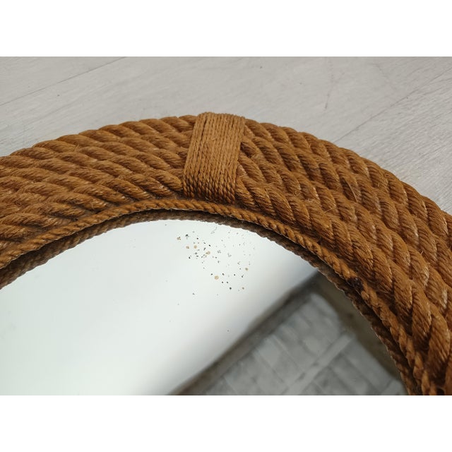 Vintage Rope Mirror by Adrien Audoux & Frida Minet, 1950s For Sale - Image 8 of 13