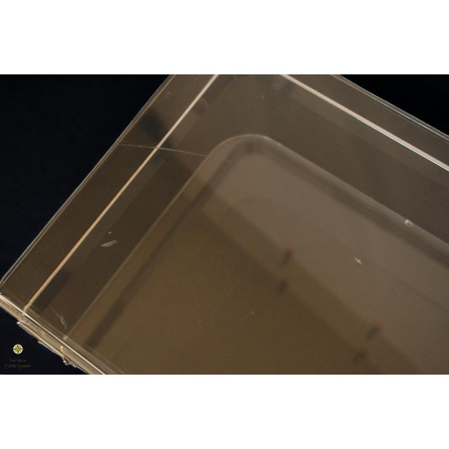 Transparent Mid-Century Lucite and Chrome Magazine Rack For Sale - Image 8 of 9