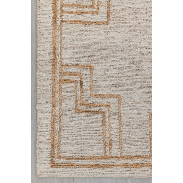 5x8Ft. Natural Jute Cream Taureg Inspired Soumek Jute Hand Woven Rug For Sale - Image 9 of 12