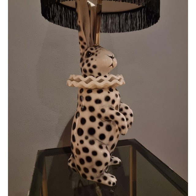 Lamp with Rabbit in Painted Ceramic, 2010s For Sale - Image 3 of 12