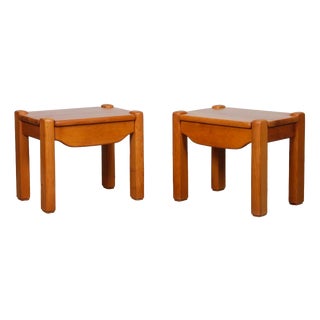 Elm Bedside Tables, 1980s, Set of 2 For Sale