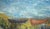 Blue Hildegarde Hamilton by Island Mountains and Boats by the Coast, Mid 20th Century Landscape For Sale - Image 8 of 11