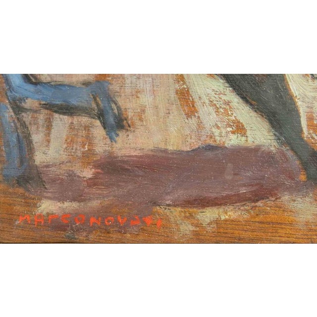 Modern Marco Novati 1, Bullfight, 1965, Oil on Wooden Panel For Sale - Image 3 of 5