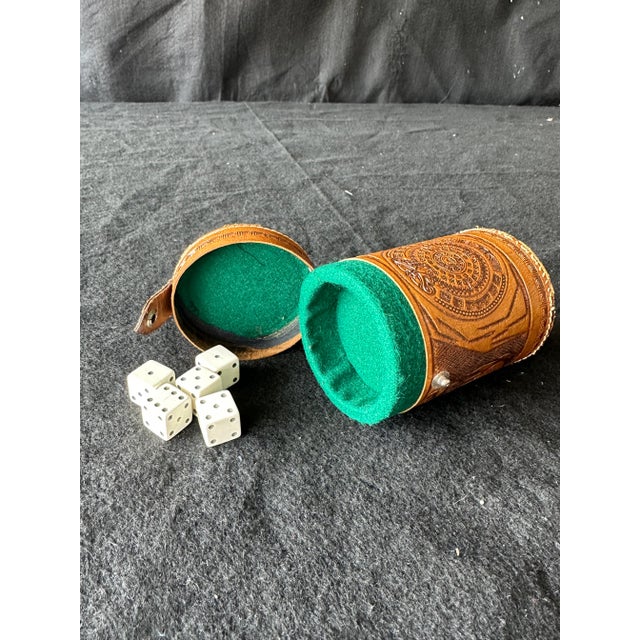 1960s Custom Leather Dice Cup Chairish