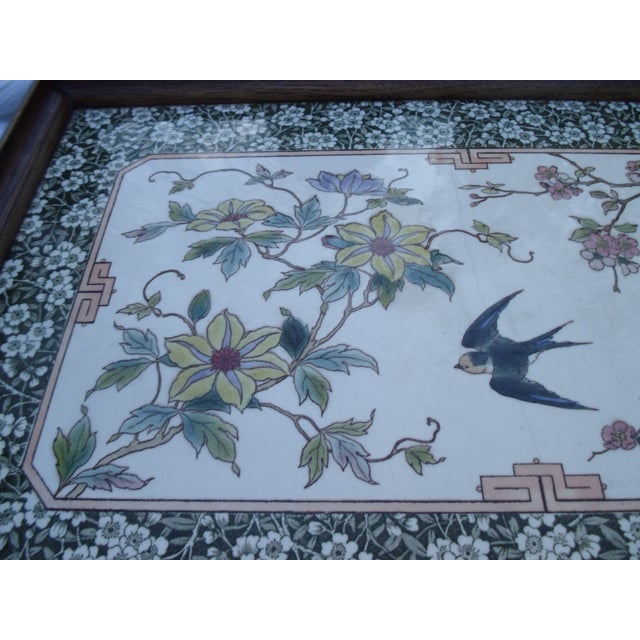 Art Nouveau Wooden Tray with Ceramic Inlay, 1890s For Sale - Image 9 of 18