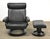 Ekornes ASA 1960s Black Leather Ekornes Stressless Recliner and Ottoman For Sale - Image 4 of 9