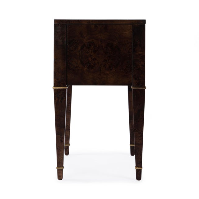 Coffee Kai 24 in. W Rectangular Burl Wood 2 Drawer End Table, Dark Burl For Sale - Image 8 of 11