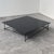 Minimalist Black Glass Coffee Table with Industrial Metal Base For Sale - Image 11 of 11