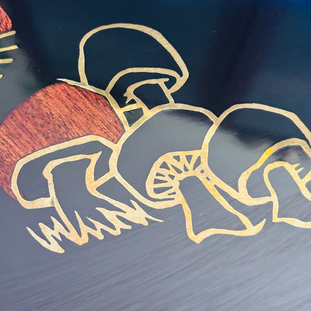 Black Large Couroc Mushrooms Tray For Sale - Image 8 of 10