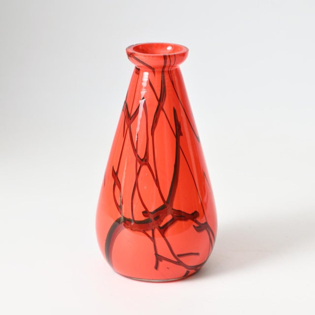 Glass Red and Black Spatter Glass Vase from Franz Tomschick, 1920s For Sale - Image 7 of 11