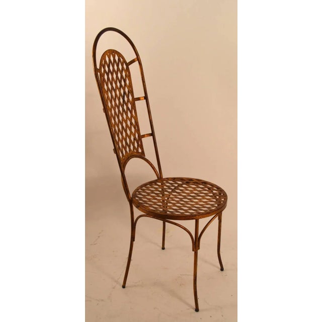 1940s Set of Four Gilt Metal Dining Chairs For Sale - Image 5 of 8