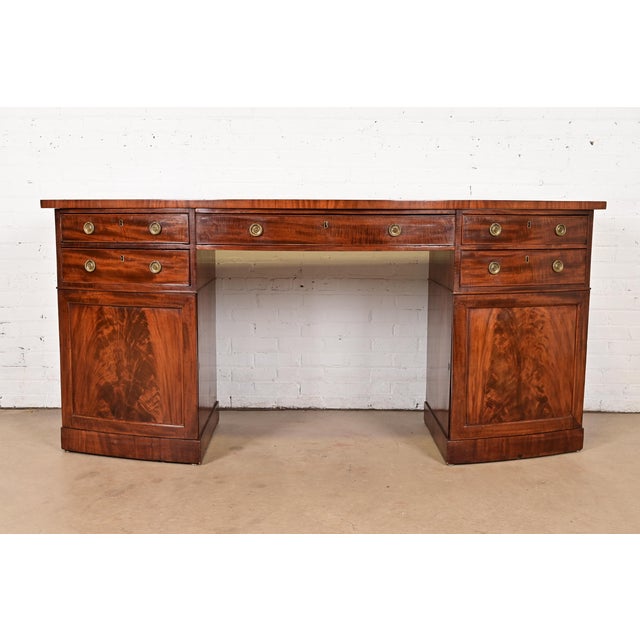 Antique English Georgian Flame Mahogany Bow Front Sideboard, Circa 1820 For Sale - Image 12 of 12