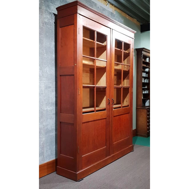 Wood Antique University Filing Cabinet For Sale - Image 7 of 8