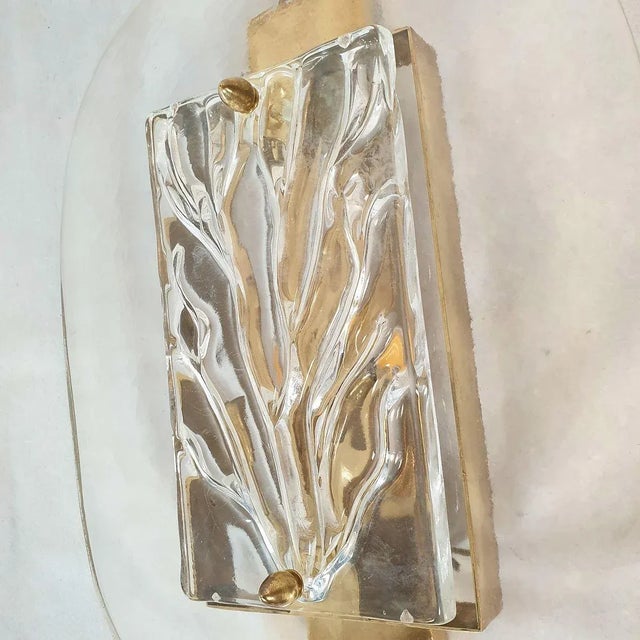 Transparent Mid-Century Modern Murano Glass Sconces 70s - A Pair For Sale - Image 8 of 9