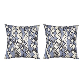 Kelly Blue 22x22 Pillow, A Pair For Sale