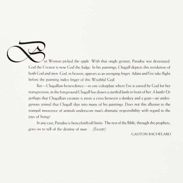 1987 After Marc Chagall "Eve Cursed by God", Second Edition Full-Color Print For Sale In Dallas - Image 6 of 9