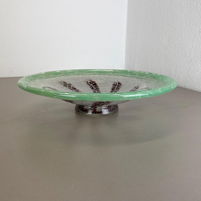 Large Art Deco Baushaus Glass Bowl by Karl Wiedmann for WMF Ikora, 1930s For Sale - Image 3 of 18
