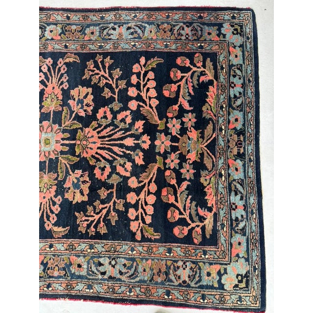 Green Antique Bidjar with Lilihan-like Botanical Design Rug 5 x 7 For Sale - Image 8 of 13