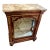 French Louis XVI Display Cabinet – Marble Top Vitrine With Gilded Gold Leaf Details & Cream Velvet Interior For Sale