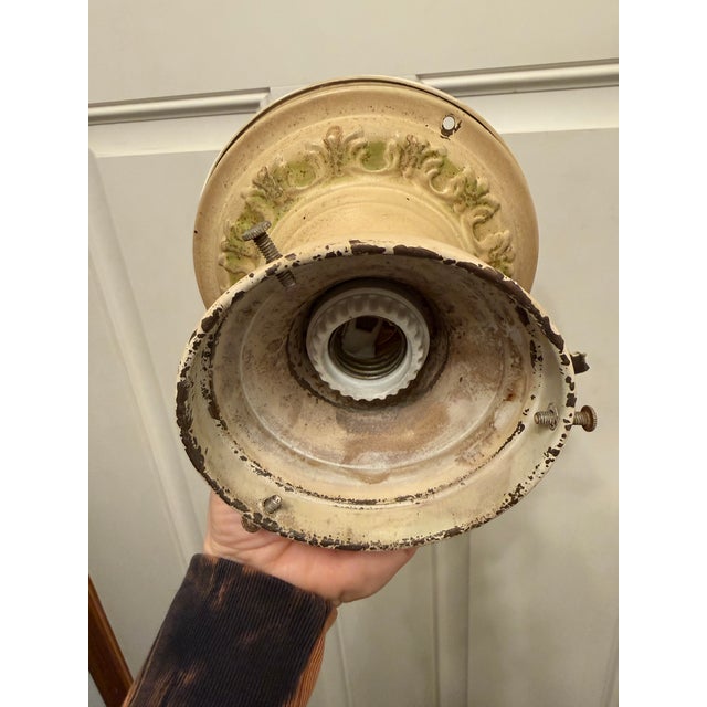 Vintage Shabby Chic Floral Light Fixture For Sale - Image 9 of 10