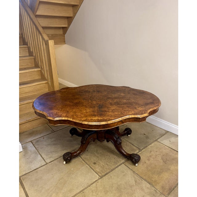 Antique Victorian Burr Walnut Table, 1860 For Sale - Image 6 of 7