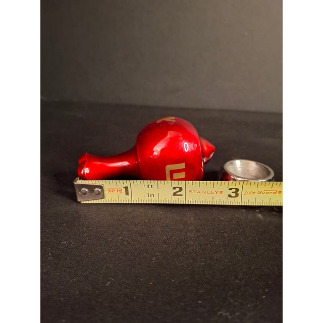 1990s Modern Enamel Pomegranate Dreidel Sevivon Solid Metal Gilt Hebrew Letters Base Stand For Sale - Image 12 of 14