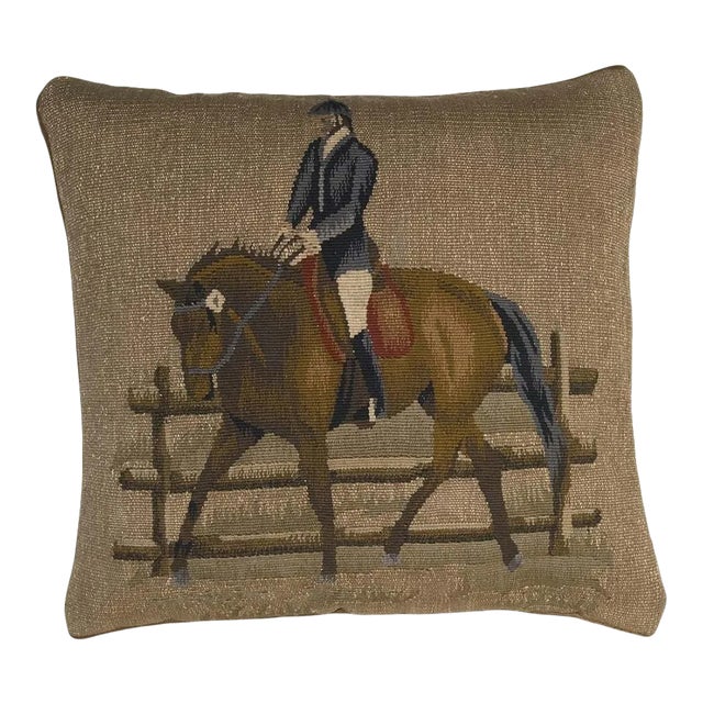 Aubusson Equestrian Throw Pillow For Sale