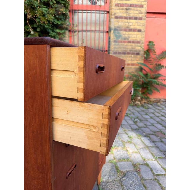 Brown Teak Chest of Drawers with Recessed Handles from Kværndrup Møbelfabrik For Sale - Image 8 of 11