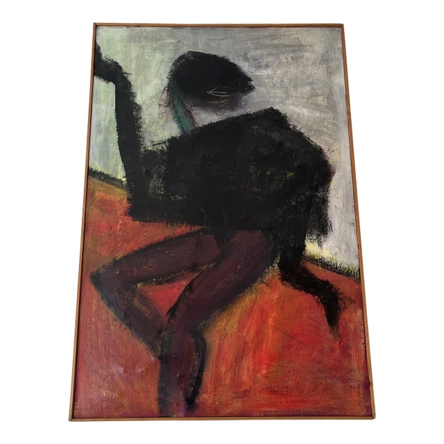 1960s Mid Century Modern Oil on Canvas Dancer For Sale